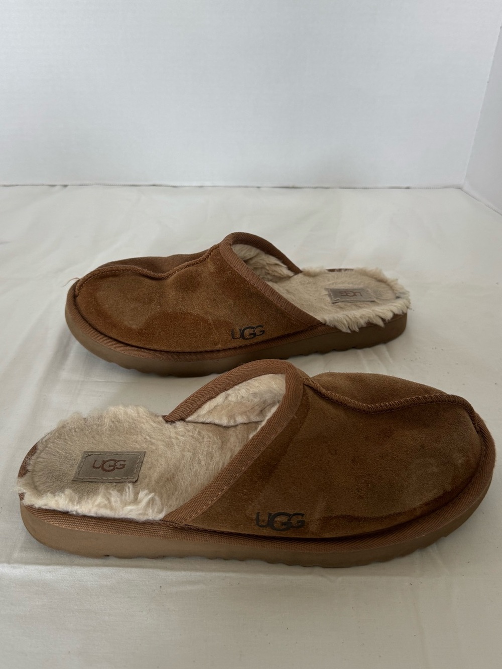 UGG Brown Suede Shearling Lined Slide Slippers Size 7